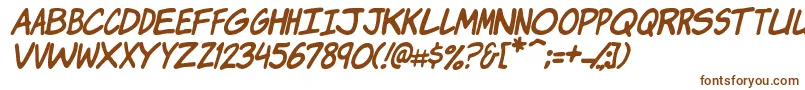 Komikji-fontti – ruskeat fontit valkoisella taustalla