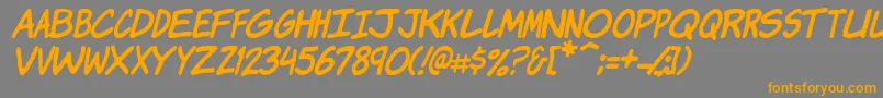 Komikji Font – Orange Fonts on Gray Background