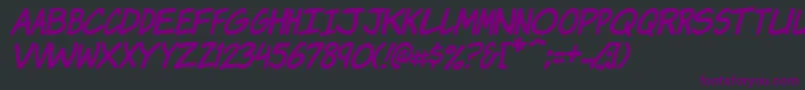 Komikji Font – Purple Fonts on Black Background