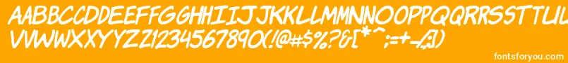 Komikji Font – White Fonts on Orange Background