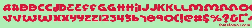 フォントLionele – 赤い文字の緑の背景