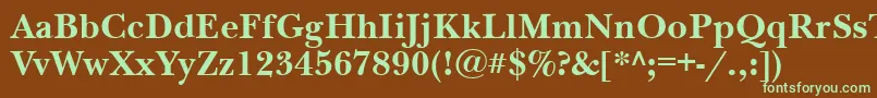 NewbaskervillecttBold Font – Green Fonts on Brown Background