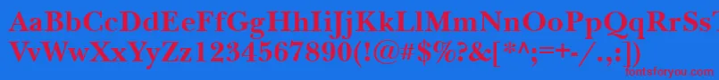 NewbaskervillecttBold Font – Red Fonts on Blue Background