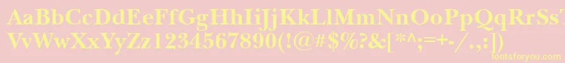 NewbaskervillecttBold Font – Yellow Fonts on Pink Background