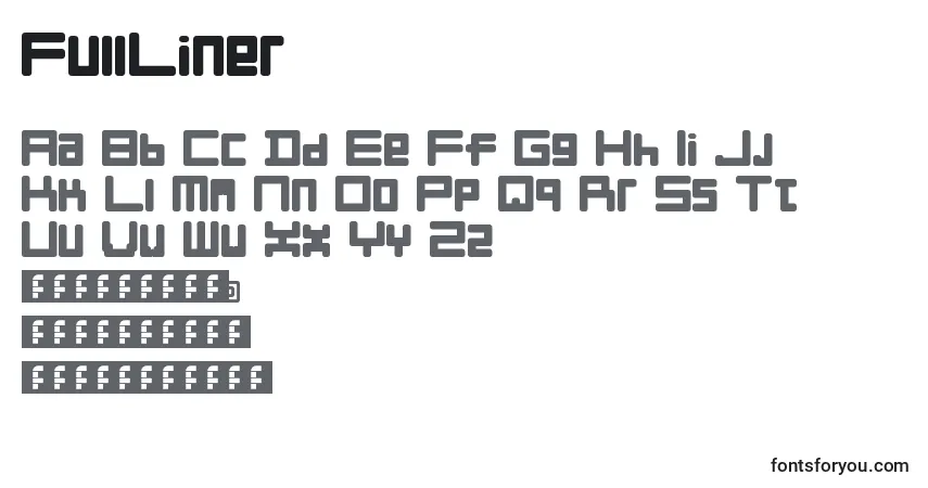 Schriftart FullLiner – Alphabet, Zahlen, spezielle Symbole
