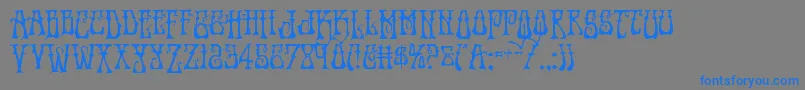 フォントInstantzendrop – 灰色の背景に青い文字