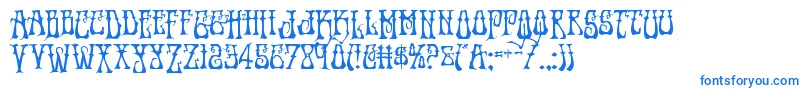 フォントInstantzendrop – 白い背景に青い文字