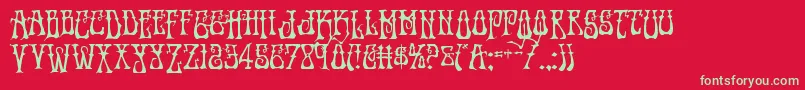 フォントInstantzendrop – 赤い背景に緑の文字