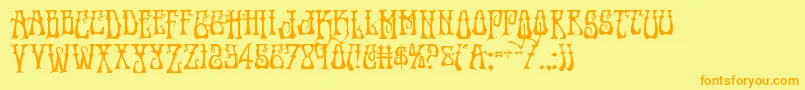 Instantzendrop Font – Orange Fonts on Yellow Background