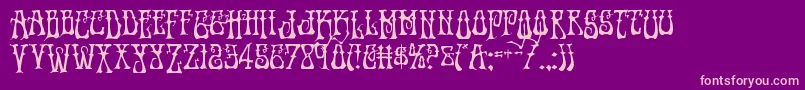 Fonte Instantzendrop – fontes rosa em um fundo violeta