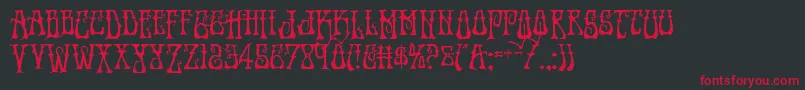 フォントInstantzendrop – 黒い背景に赤い文字