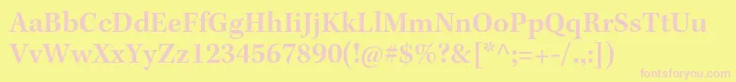 フォントKeplerstdSemibold – ピンクのフォント、黄色の背景