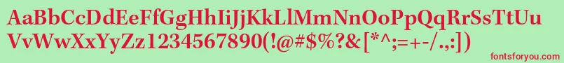 KeplerstdSemibold Font – Red Fonts on Green Background