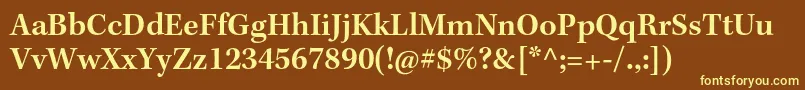 KeplerstdSemibold-fontti – keltaiset fontit ruskealla taustalla