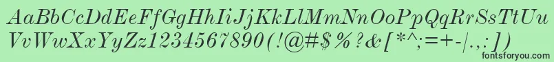 ModernmtExtendedItalic Font – Black Fonts on Green Background