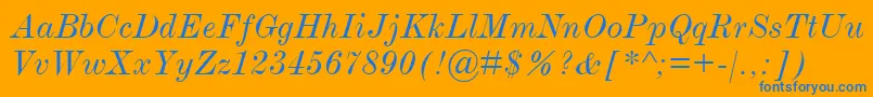 ModernmtExtendedItalic Font – Blue Fonts on Orange Background