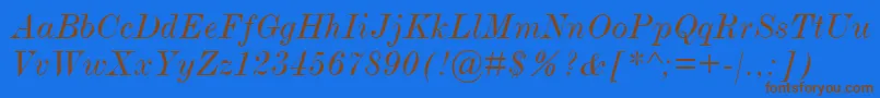 ModernmtExtendedItalic Font – Brown Fonts on Blue Background