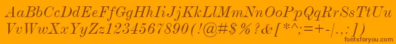 ModernmtExtendedItalic Font – Brown Fonts on Orange Background