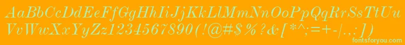 ModernmtExtendedItalic Font – Green Fonts on Orange Background