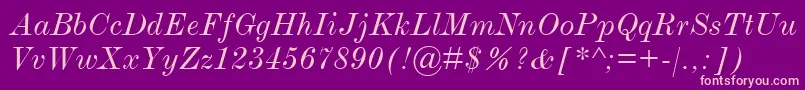 ModernmtExtendedItalic Font – Pink Fonts on Purple Background