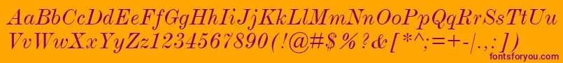 ModernmtExtendedItalic Font – Purple Fonts on Orange Background