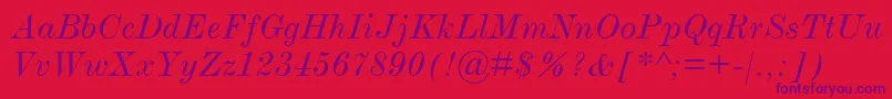 ModernmtExtendedItalic Font – Purple Fonts on Red Background