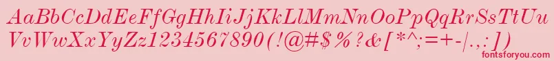 ModernmtExtendedItalic Font – Red Fonts on Pink Background