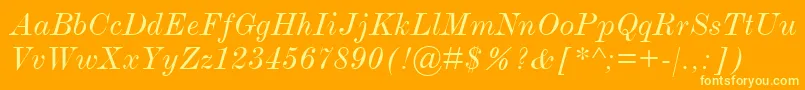 ModernmtExtendedItalic Font – Yellow Fonts on Orange Background