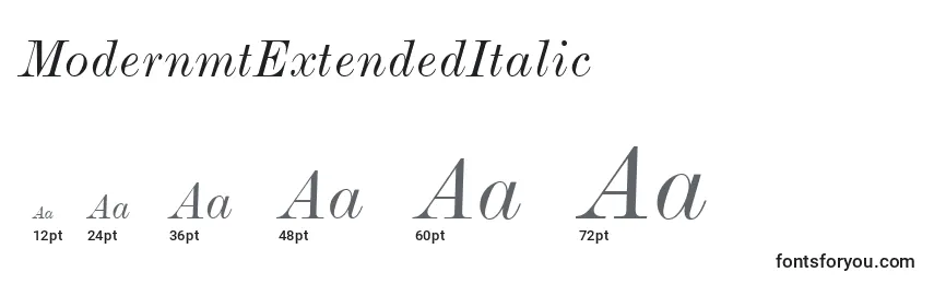 Größen der Schriftart ModernmtExtendedItalic