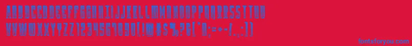 フォントYfileschrome – 赤い背景に青い文字