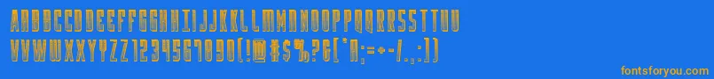 Yfileschrome Font – Orange Fonts on Blue Background