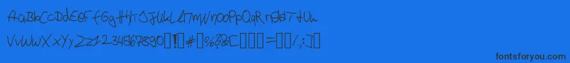 フォントP4r4d0xH4ndwr1tt3n – 黒い文字の青い背景