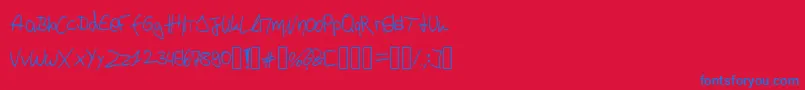 P4r4d0xH4ndwr1tt3n Font – Blue Fonts on Red Background