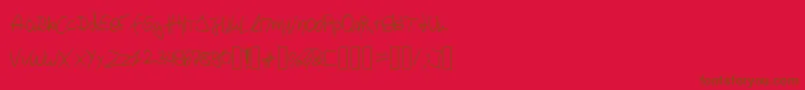 Подробнее о шрифте P4r4d0xH4ndwr1tt3n Шрифт P4r4d0xH4ndwr1tt3n – коричневые шрифты на красном фоне