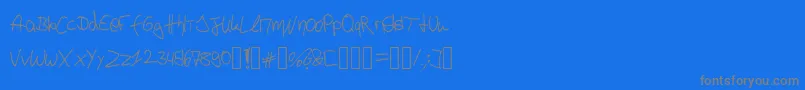 Weitere Informationen zur P4r4d0xH4ndwr1tt3n-Schriftart P4r4d0xH4ndwr1tt3n-Schriftart – Graue Schriften auf blauem Hintergrund