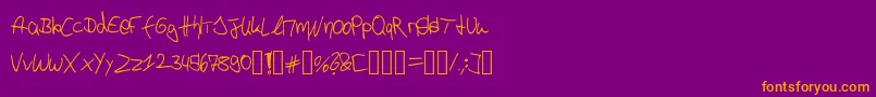 P4r4d0xH4ndwr1tt3n Font – Orange Fonts on Purple Background
