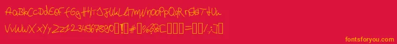 P4r4d0xH4ndwr1tt3n Font – Orange Fonts on Red Background