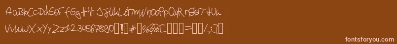 P4r4d0xH4ndwr1tt3n Font – Pink Fonts on Brown Background