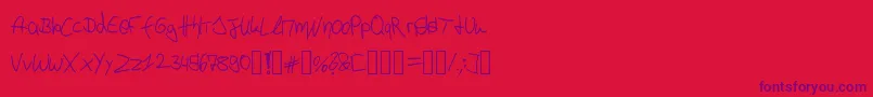 Fonte P4r4d0xH4ndwr1tt3n – fontes roxas em um fundo vermelho