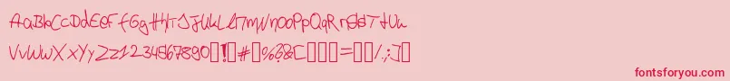 P4r4d0xH4ndwr1tt3n Font – Red Fonts on Pink Background