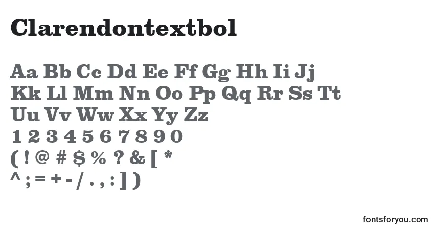 Clarendontextbol-fontti – aakkoset, numerot, erikoismerkit