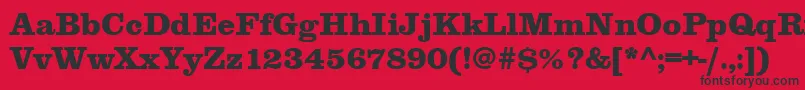 Clarendontextbol Font – Black Fonts on Red Background