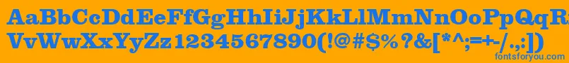 フォントClarendontextbol – オレンジの背景に青い文字