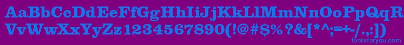 Clarendontextbol Font – Blue Fonts on Purple Background