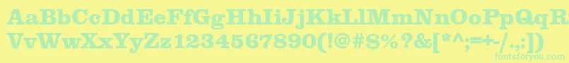 Clarendontextbol Font – Green Fonts on Yellow Background