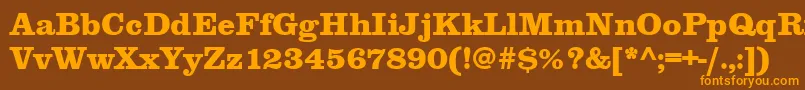 Clarendontextbol Font – Orange Fonts on Brown Background