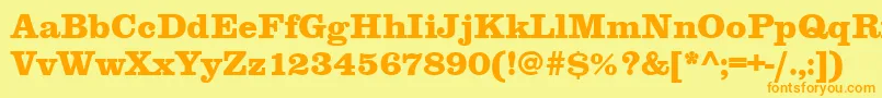 Clarendontextbol Font – Orange Fonts on Yellow Background