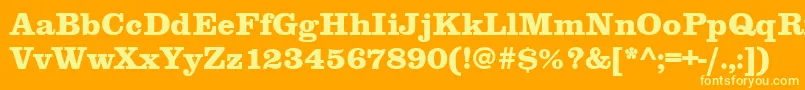 フォントClarendontextbol – オレンジの背景に黄色の文字