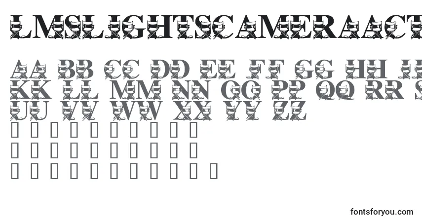Schriftart LmsLightsCameraAction – Alphabet, Zahlen, spezielle Symbole