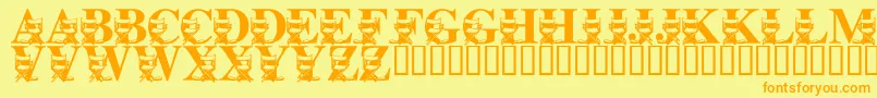LmsLightsCameraAction Font – Orange Fonts on Yellow Background